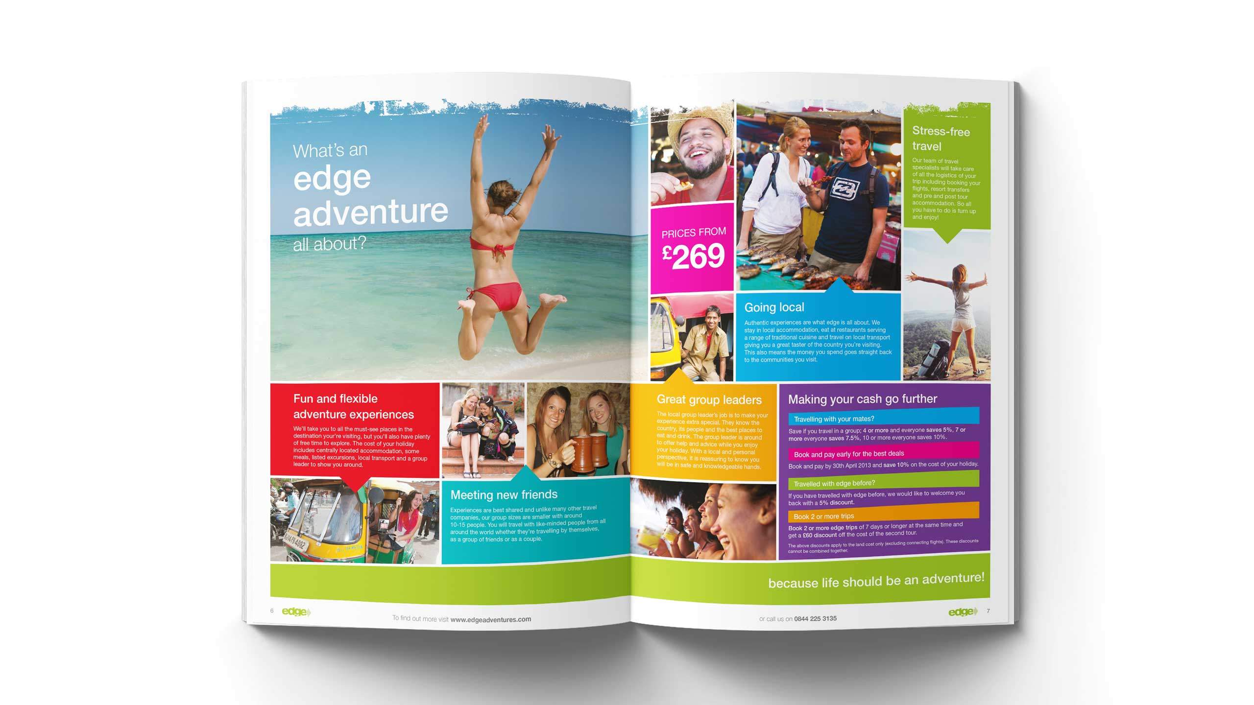 18-30 travel brochure design about edge adventure pages edge adventure