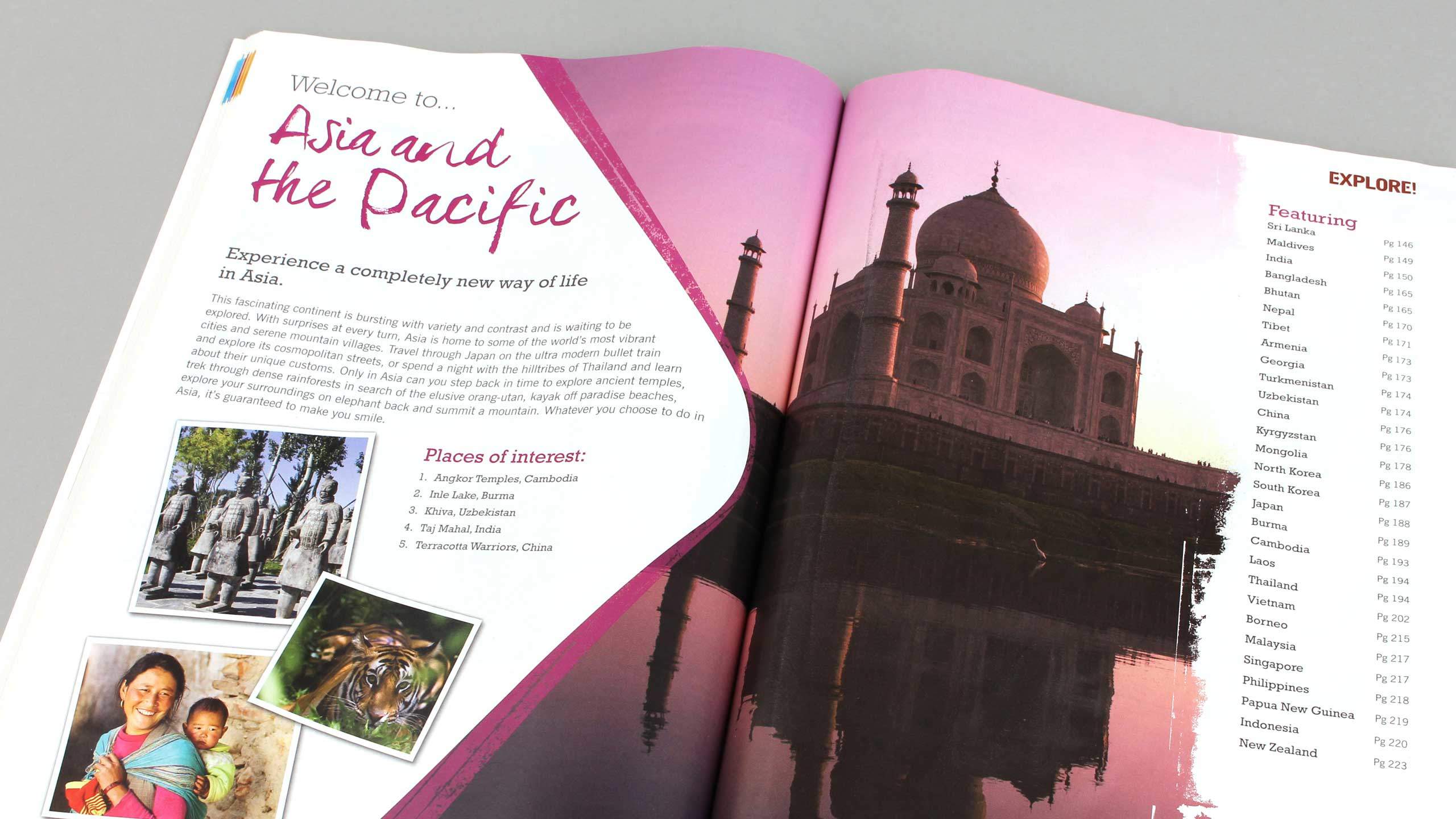 adventure travel brochure design asia pacific pages explore worldwide