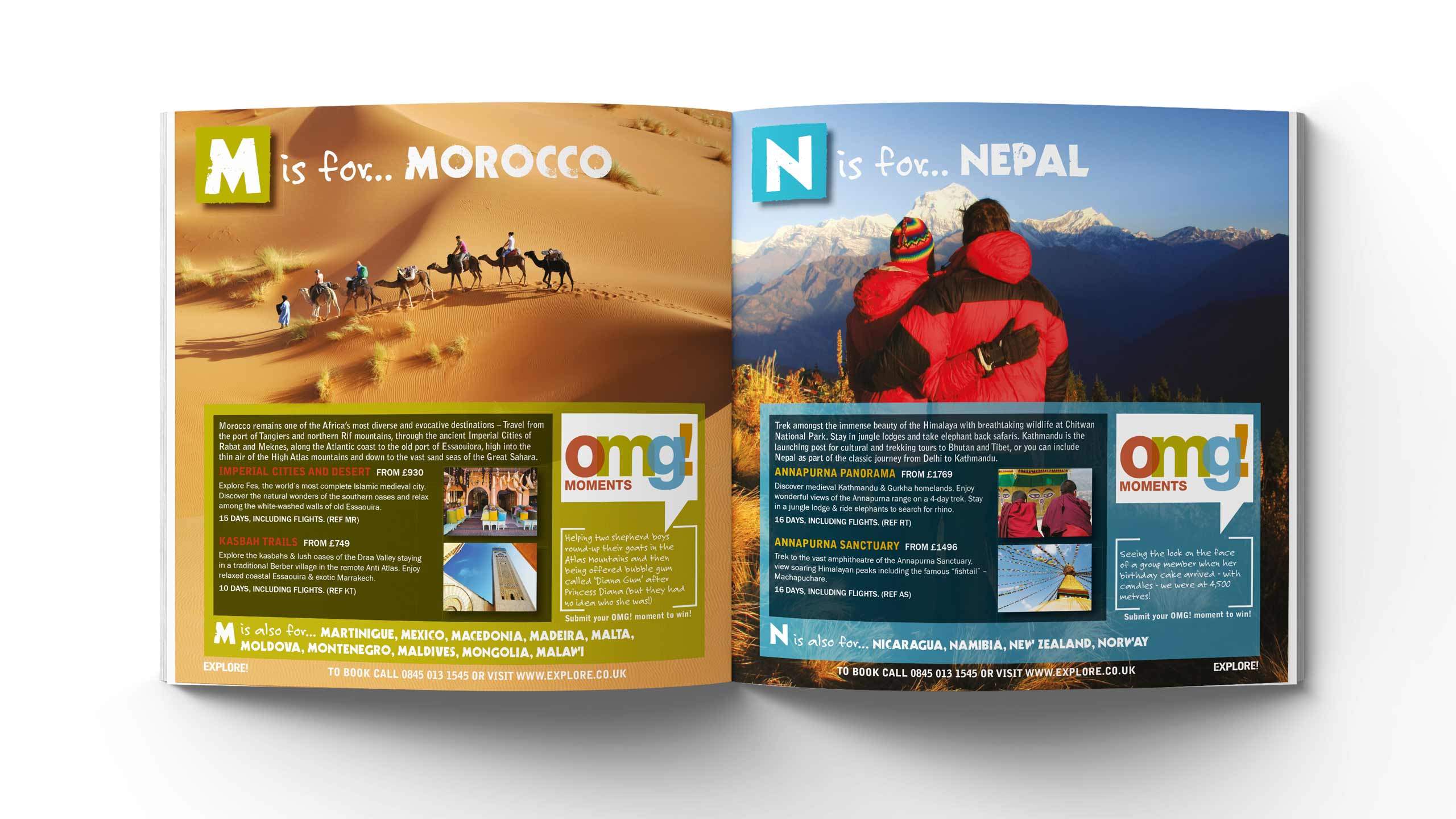 adventure travel brochure design morocco nepal pages omg marketing campaign