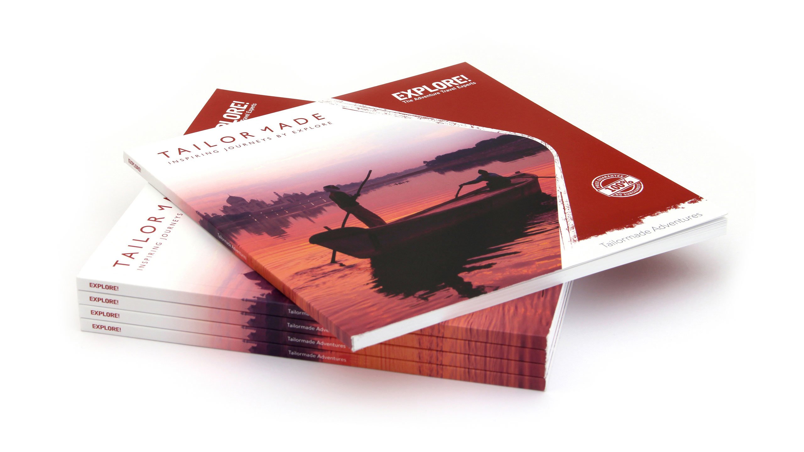 bespoke travel brochure design font cover stack explore tailor made