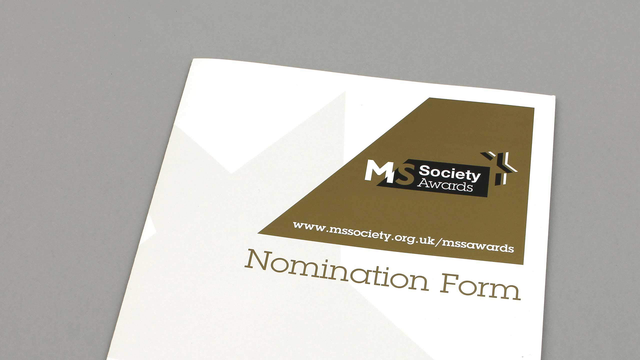 charity brochure design nomination form page ms society