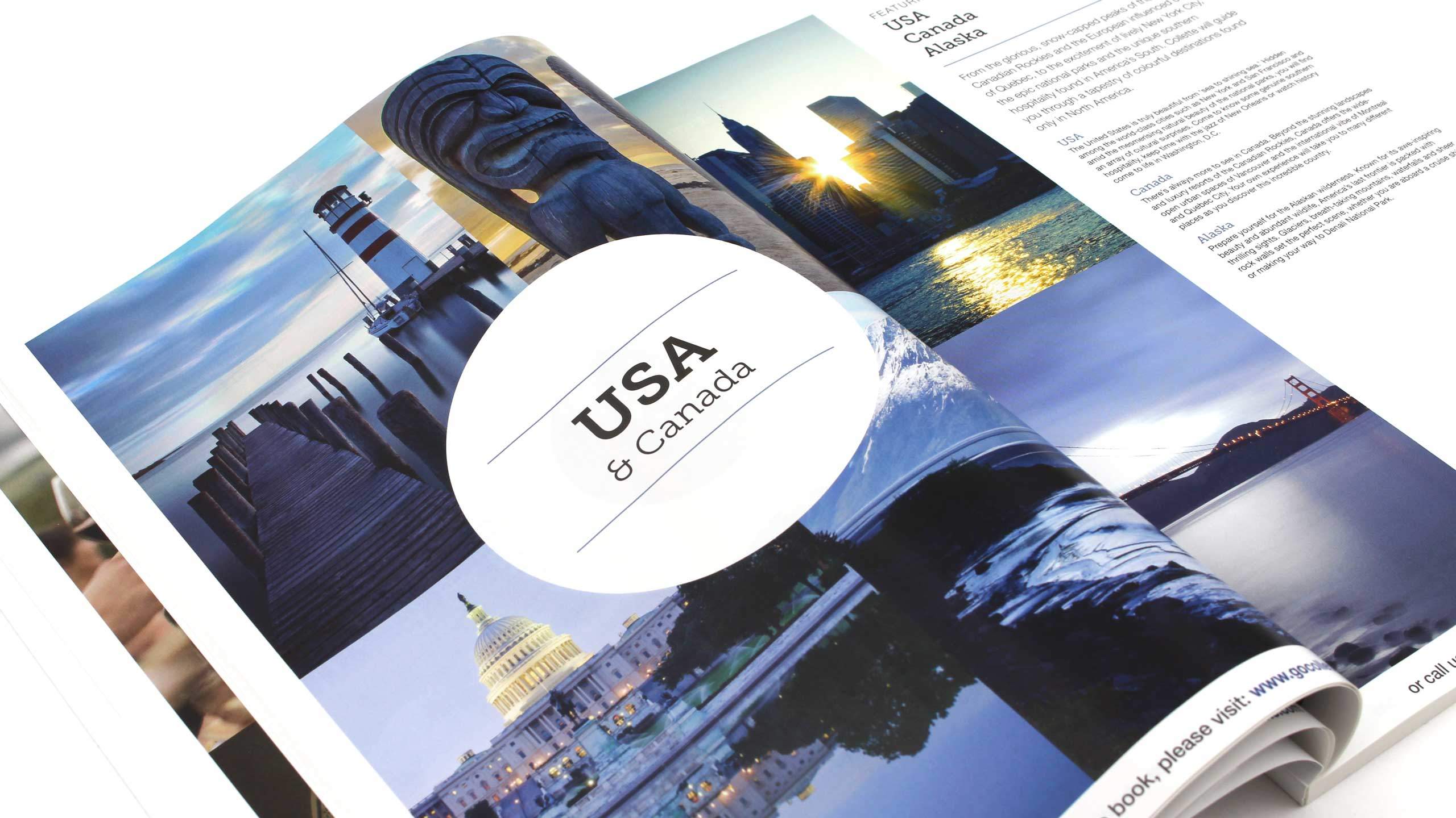 escorted travel brochure design usa canada pages collette thomas cook
