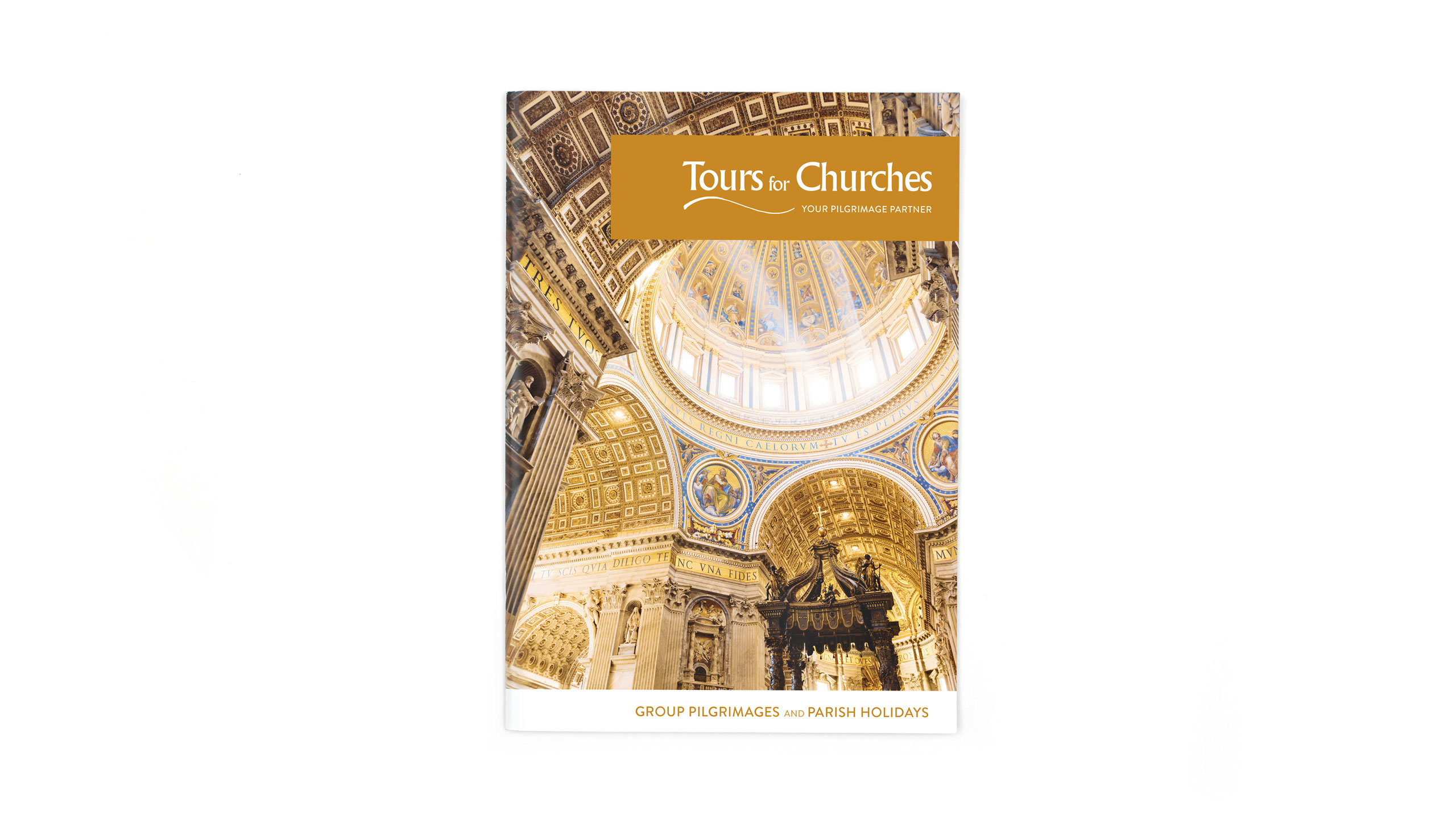 religious tours brochure design front cover tours for churches
